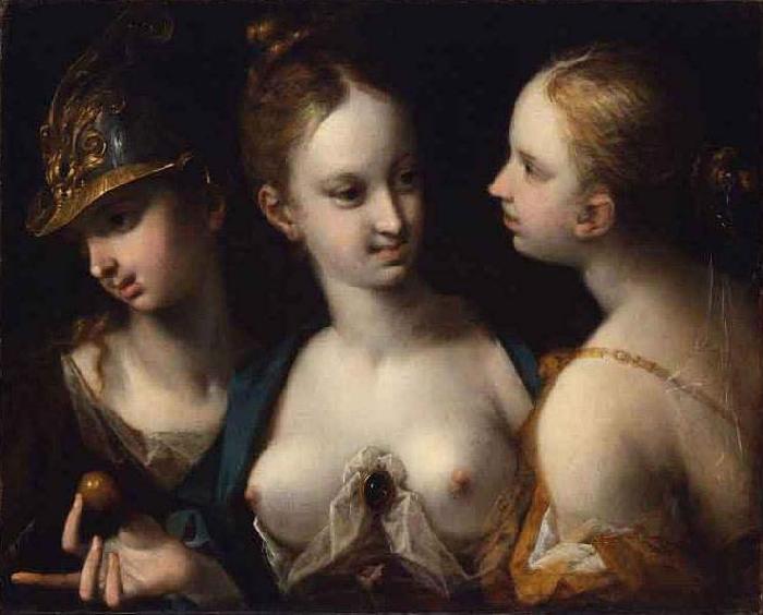 Hans von Aachen Pallas Athena, Venus and Juno Sweden oil painting art